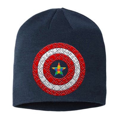 Autism Awareness Star Hero Shield Sustainable Beanie