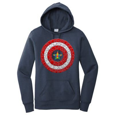 Autism Awareness Star Hero Shield Women's Pullover Hoodie