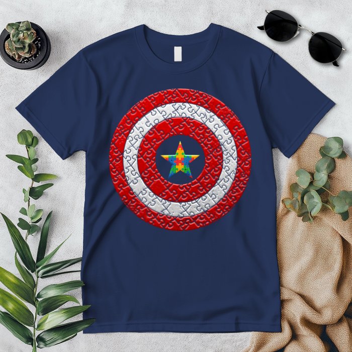 Autism Awareness Star Hero Shield Premium T-Shirt