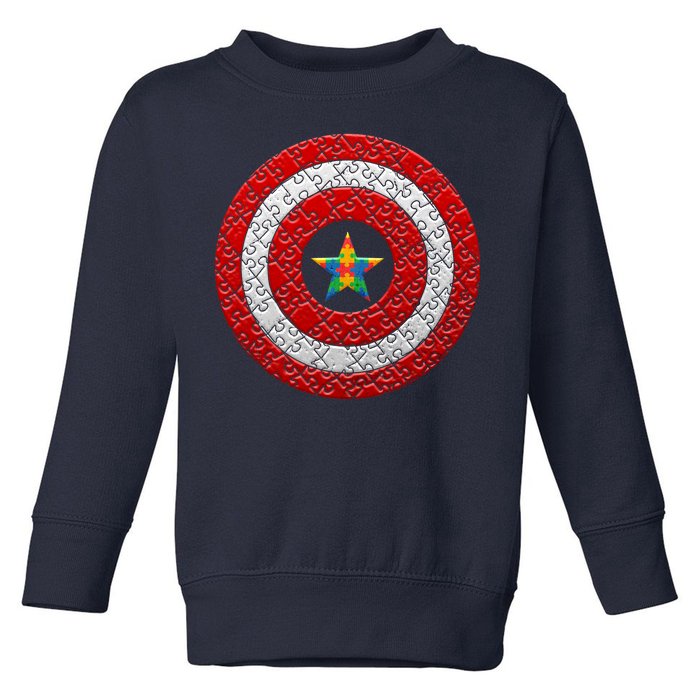 Autism Awareness Star Hero Shield Toddler Sweatshirt