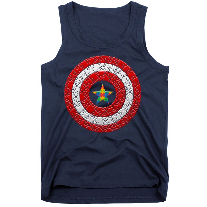 Autism Awareness Star Hero Shield Tank Top