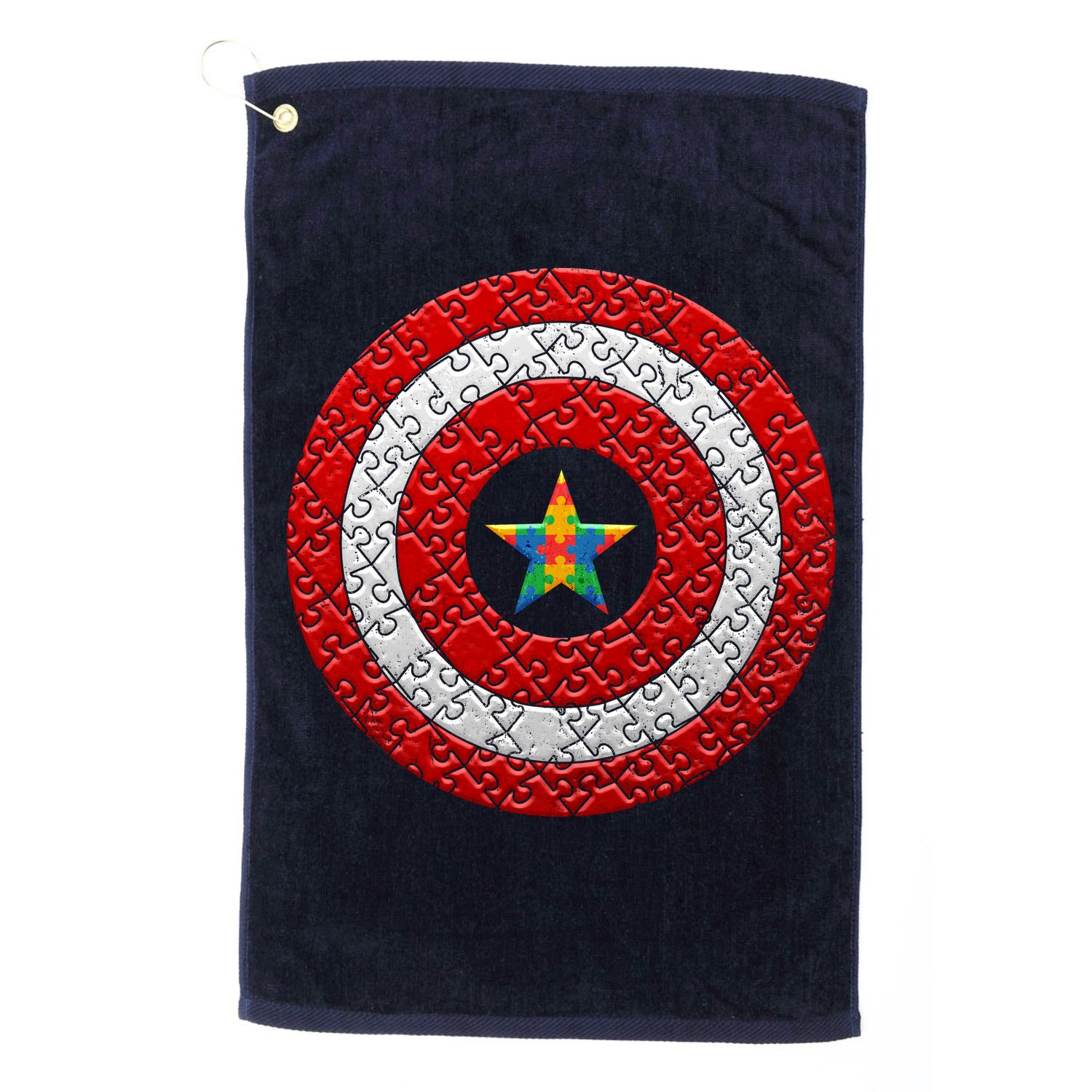 Autism Awareness Star Hero Shield Golf Towel