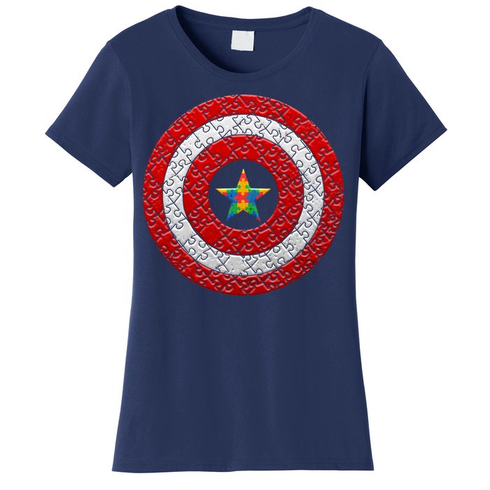 Autism Awareness Star Hero Shield Women's T-Shirt