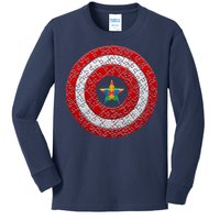 Autism Awareness Star Hero Shield Kids Long Sleeve Shirt