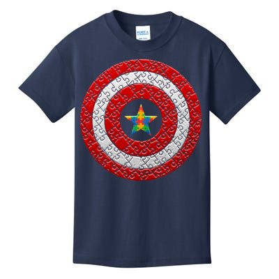 Autism Awareness Star Hero Shield Kids T-Shirt