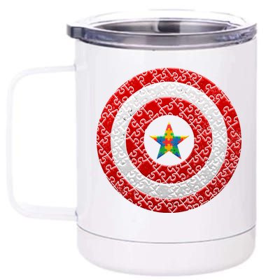 Autism Awareness Star Hero Shield 12 oz Stainless Steel Tumbler Cup