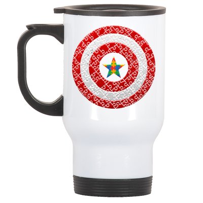 Autism Awareness Star Hero Shield Stainless Steel Travel Mug