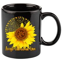 Autism Awareness Sunflower Puzzle 11oz C Handle Ceramic Mug
