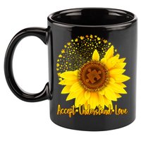 Autism Awareness Sunflower Puzzle 11oz C Handle Ceramic Mug