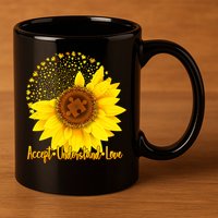 Autism Awareness Sunflower Puzzle 11oz C Handle Ceramic Mug
