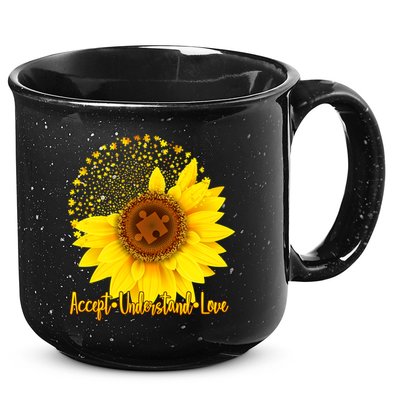 Autism Awareness Sunflower Puzzle 15oz Campfire Ceramic Mug