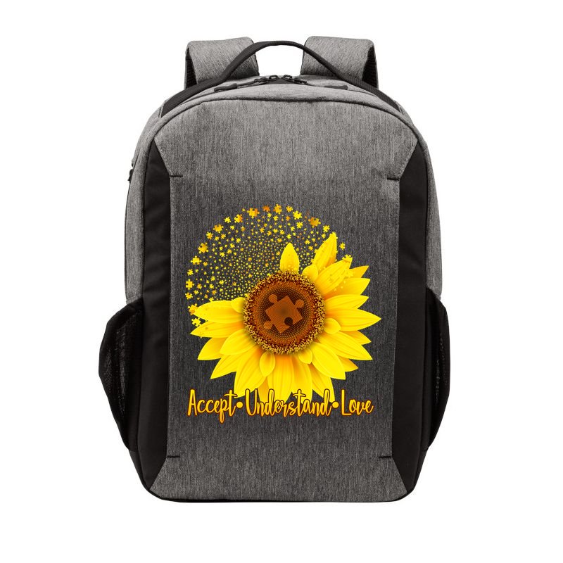 Autism Awareness Sunflower Puzzle Vector Backpack