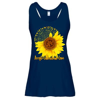 Autism Awareness Sunflower Puzzle Ladies Essential Flowy Tank