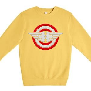 Autism Awareness Superhero Shield Crest Premium Crewneck Sweatshirt