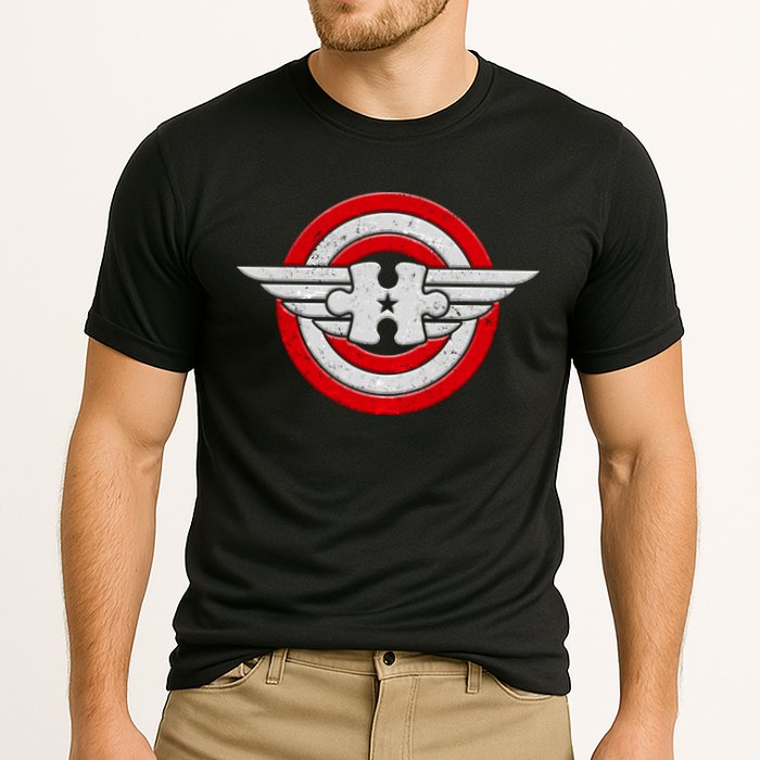 Autism Awareness Superhero Shield Crest Cooling Performance Crew T-Shirt