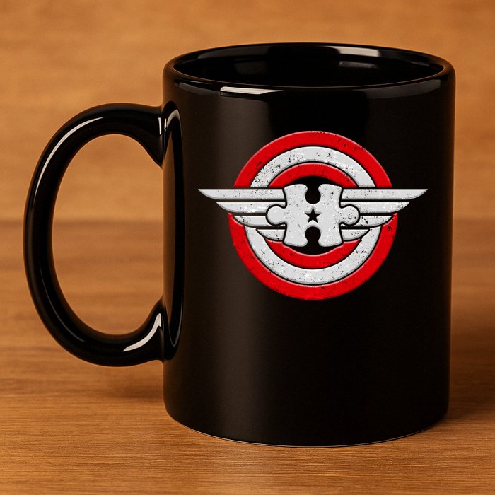 Autism Awareness Superhero Shield Crest 11oz C Handle Ceramic Mug