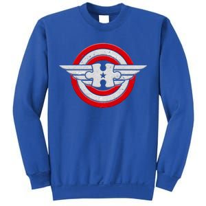 Autism Awareness Superhero Shield Crest Sweatshirt