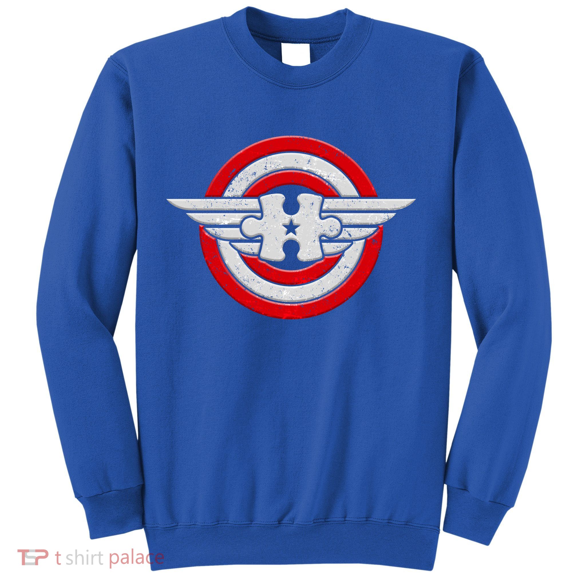 Autism Awareness Superhero Shield Crest Sweatshirt