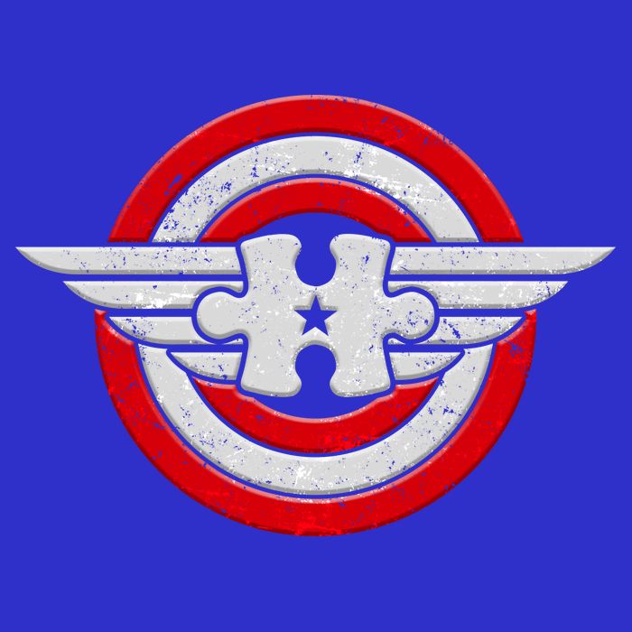 Autism Awareness Superhero Shield Crest Button