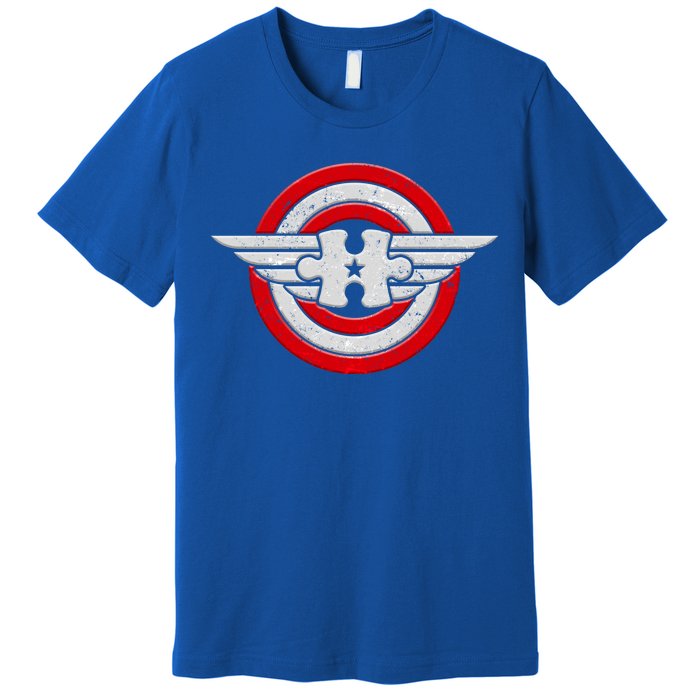 Autism Awareness Superhero Shield Crest Premium T-Shirt