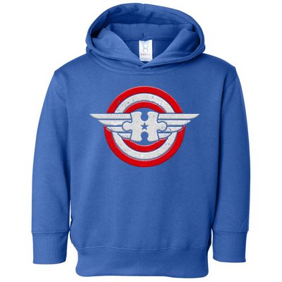 Autism Awareness Superhero Shield Crest Toddler Hoodie