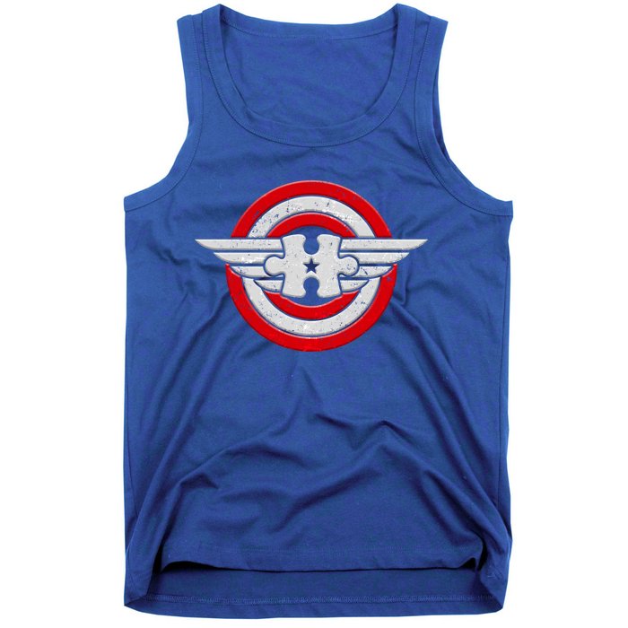 Autism Awareness Superhero Shield Crest Tank Top