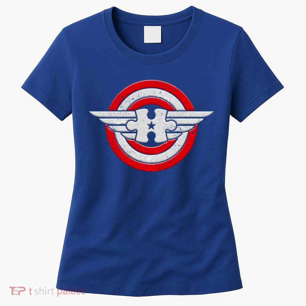 Autism Awareness Superhero Shield Crest Women's T-Shirt