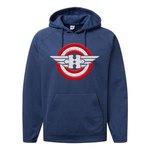 Autism Awareness Superhero Shield Crest Performance Fleece Hoodie