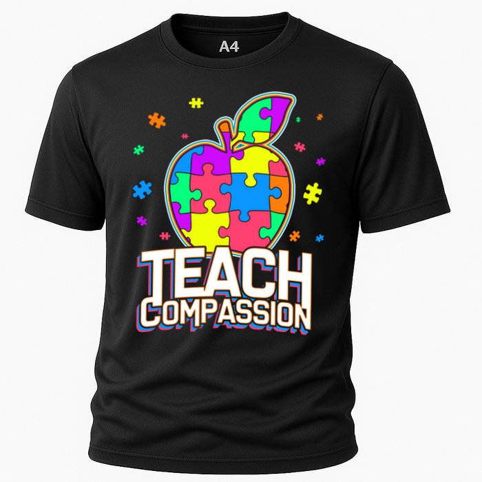 Autism Awareness Teach Compassion Cooling Performance Crew T-Shirt