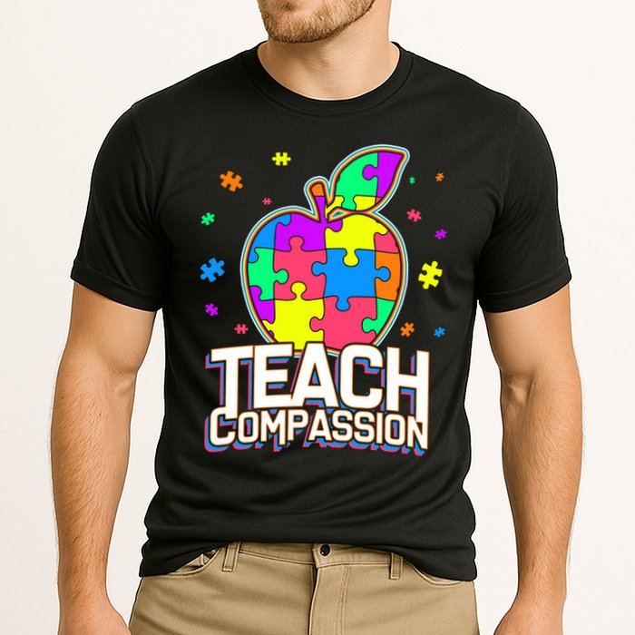 Autism Awareness Teach Compassion Cooling Performance Crew T-Shirt