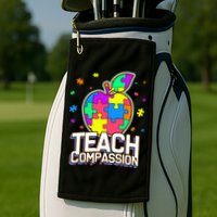 Autism Awareness Teach Compassion Golf Towel