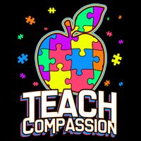 Autism Awareness Teach Compassion Cropped Pullover Crew