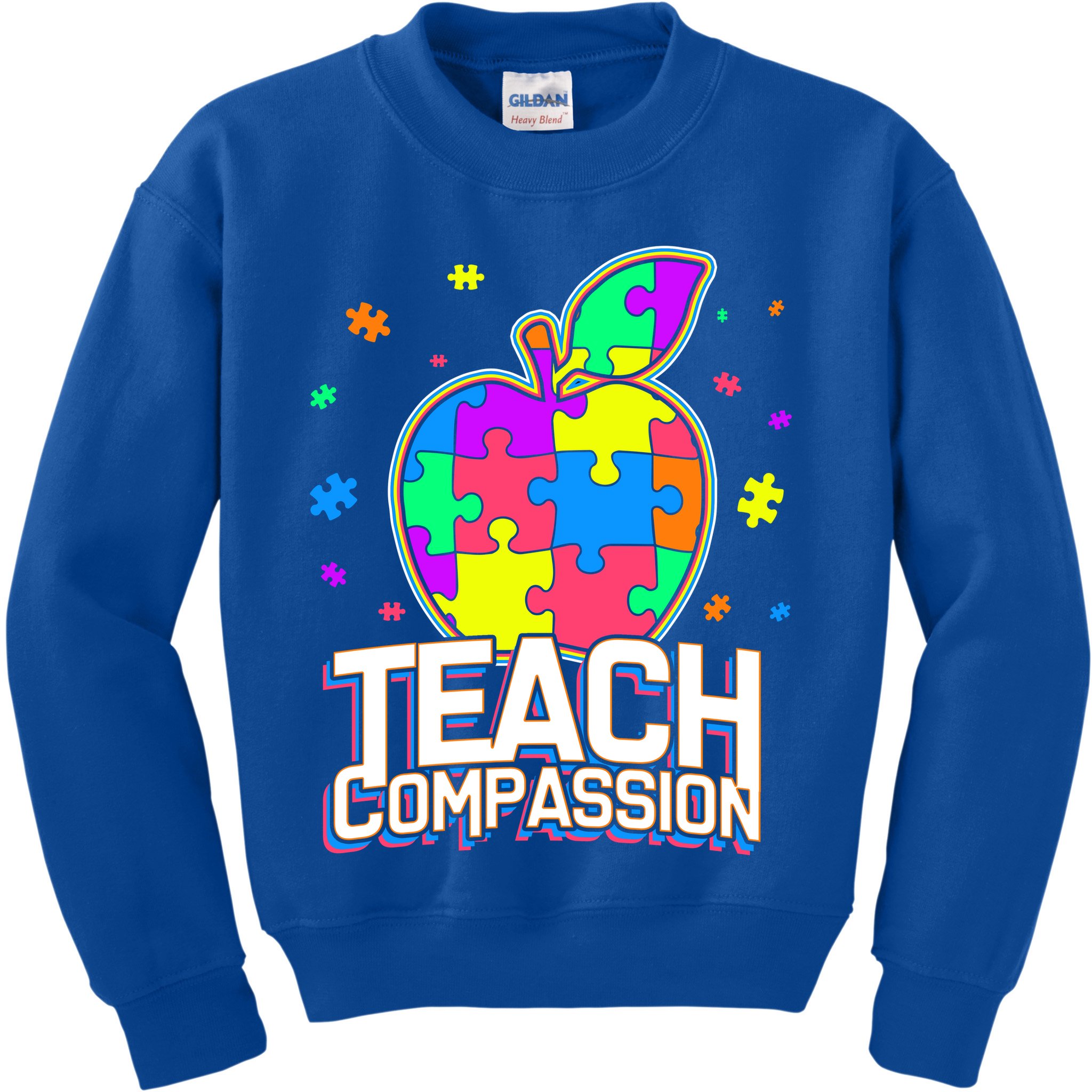 Autism Awareness Teach Compassion Kids Sweatshirt