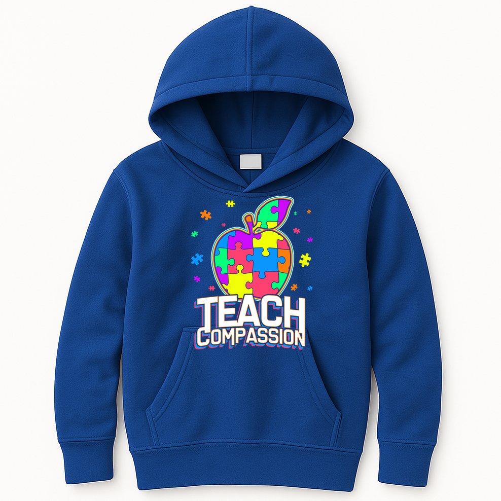 Autism Awareness Teach Compassion Kids Hoodie