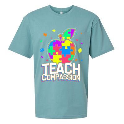 Autism Awareness Teach Compassion Sueded Cloud Jersey T-Shirt