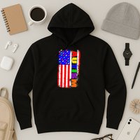 Autism Awareness USA Puzzle Rainbow Flag Hoodie