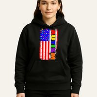 Autism Awareness USA Puzzle Rainbow Flag Hoodie