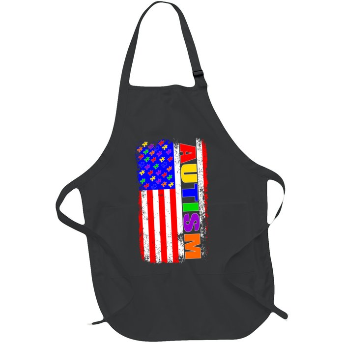 Autism Awareness USA Puzzle Rainbow Flag Apron