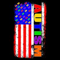 Autism Awareness USA Puzzle Rainbow Flag Tall T-Shirt
