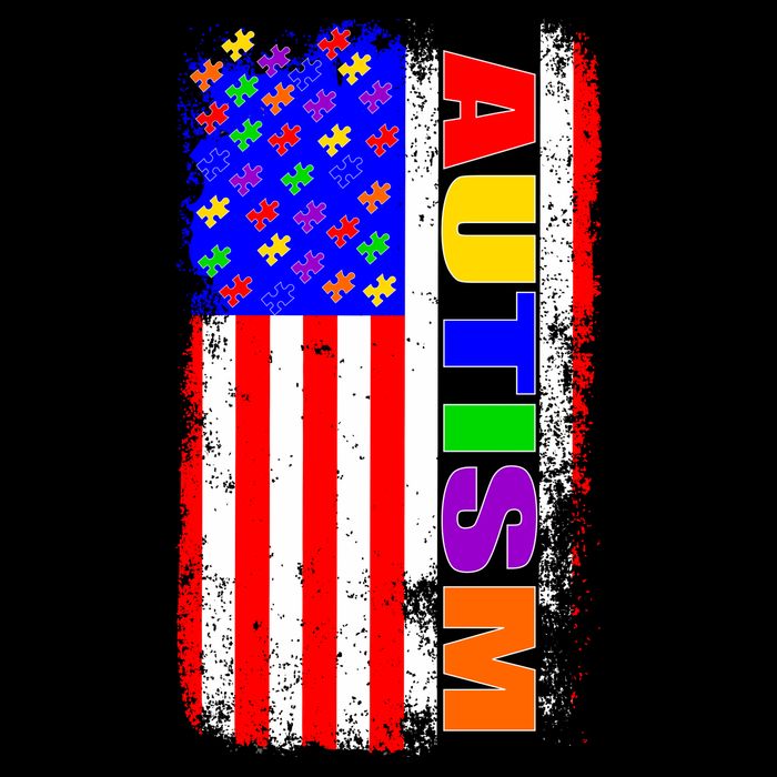 Autism Awareness USA Puzzle Rainbow Flag Tall T-Shirt