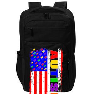 Autism Awareness USA Puzzle Rainbow Flag Impact Tech Backpack