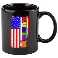 Autism Awareness USA Puzzle Rainbow Flag 11oz C Handle Ceramic Mug