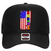 Autism Awareness USA Puzzle Rainbow Flag Trucker Hat