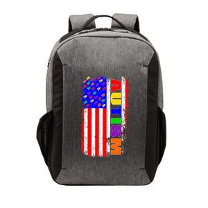 Autism Awareness USA Puzzle Rainbow Flag Vector Backpack