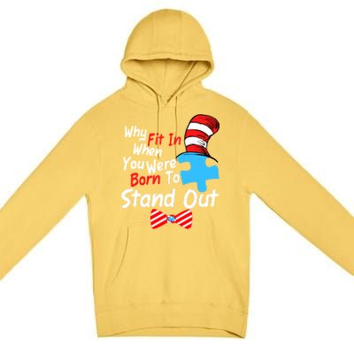 Autism Awareness Why Fit In When You Were Born To Stand Out Puzzle Premium Pullover Hoodie