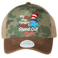 Autism Awareness Why Fit In When You Were Born To Stand Out Puzzle Legacy Tie Dye Trucker Hat