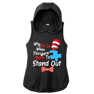 Autism Awareness Why Fit In When You Were Born To Stand Out Puzzle Ladies PosiCharge Tri-Blend Wicking Draft Hoodie Tank