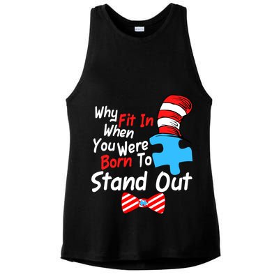 Autism Awareness Why Fit In When You Were Born To Stand Out Puzzle Ladies PosiCharge Tri-Blend Wicking Tank
