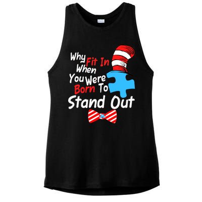 Autism Awareness Why Fit In When You Were Born To Stand Out Puzzle Ladies PosiCharge Tri-Blend Wicking Tank