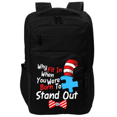 Autism Awareness Why Fit In When You Were Born To Stand Out Puzzle Impact Tech Backpack